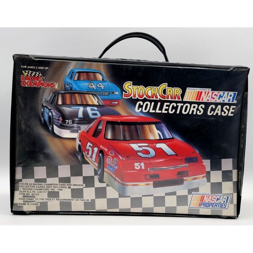 1990 Racing Champions NASCAR Stock Car Collectors Case With 24 Cars And Cards